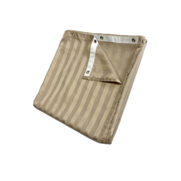 Brown Damask Stripe Fabric Shower Curtain Long Wide Mocha Bathroom Luxury Decor - Picture 1 of 4